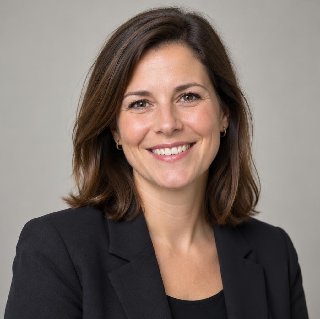 Portrait of a smiling woman in a studio